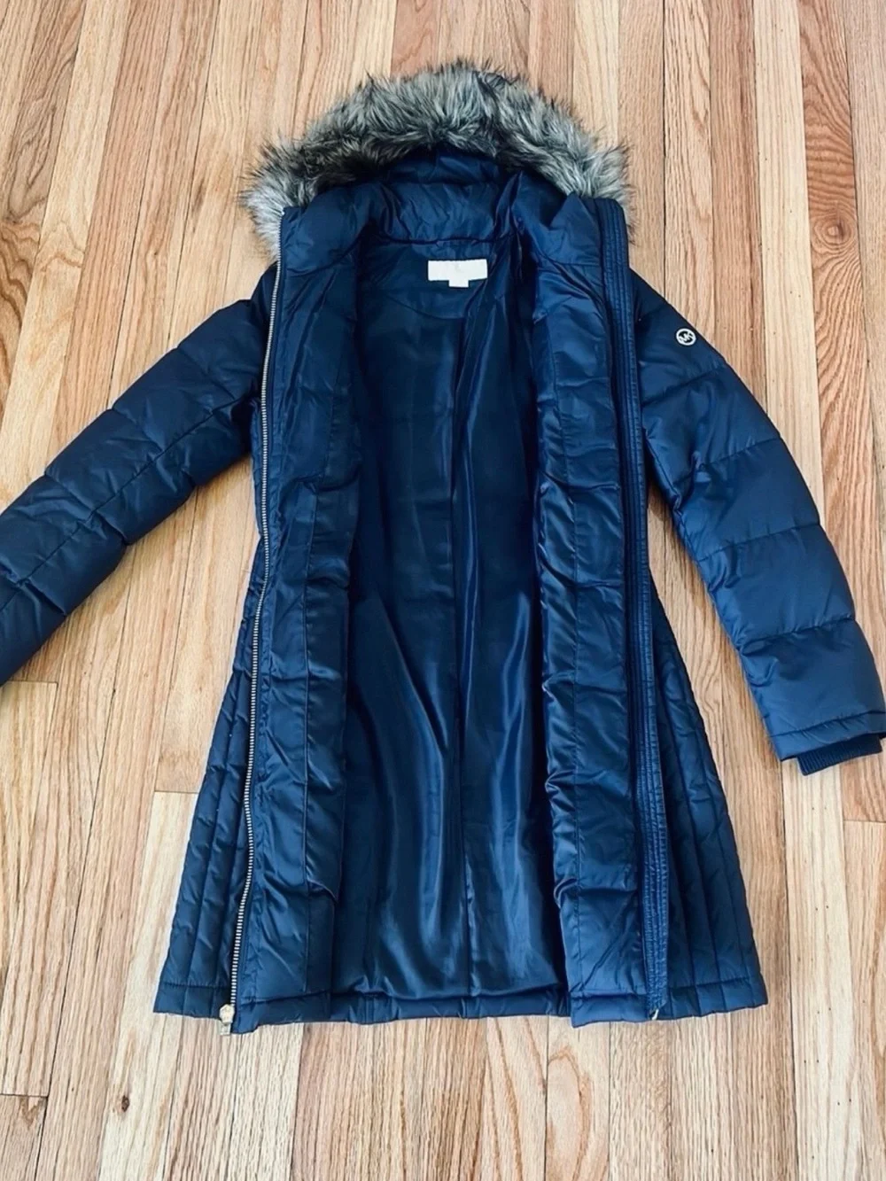 Michael Kors navy long puffer jacket women’s size XS